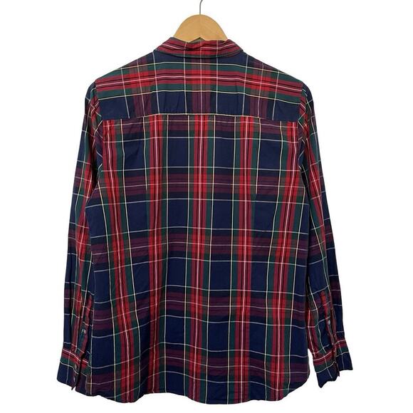 J Crew Women's Cotton Plaid Tartan Button Shirt Size L Red Christmas Holiday - Picture 2 of 6